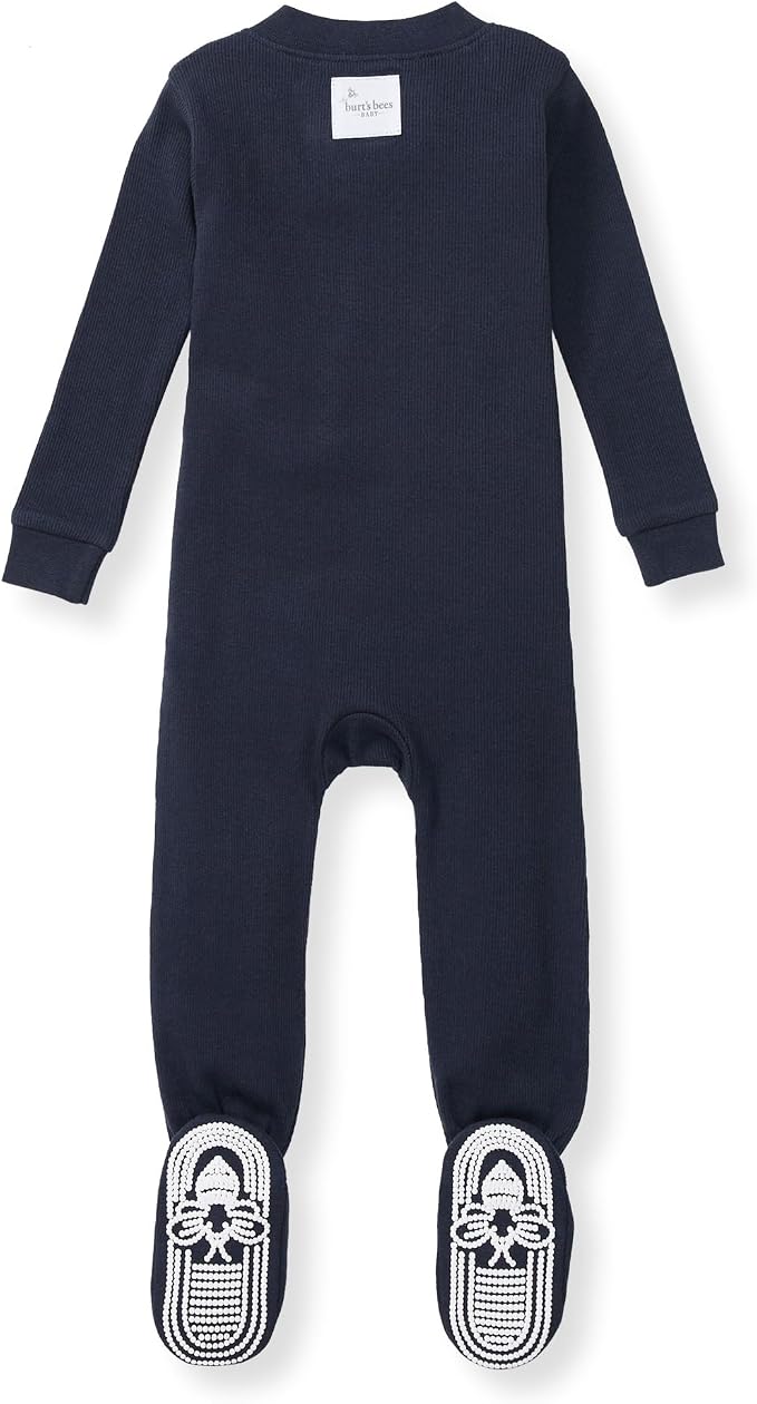 Burt's Bees Baby Boys Organic Cotton, Snug Fit Footed Sleeper Pajamas | - Image 2