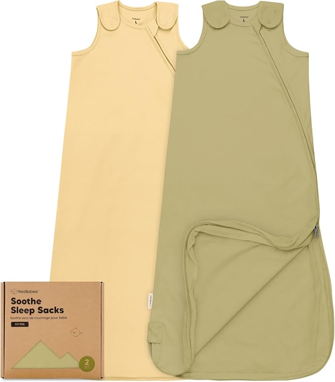 2-Pack Organic Baby Sleep Sacks, 100% Cotton 0.5TOG by KeaBabies