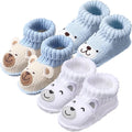 Evervibe 3 Pair Knitted Baby Booties | 100% Cotton, 0-6 Months Newborn by Evervibe