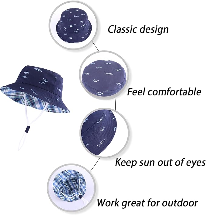 LANGZHEN Sun Protection Hat for Kids Toddler Boys Girls Wide Brim Summer - Image 5