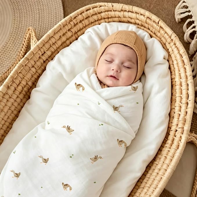 POMISO Muslin Swaddle Blankets for Boys & Girls, Newborn Receiving Blankets - Image 5