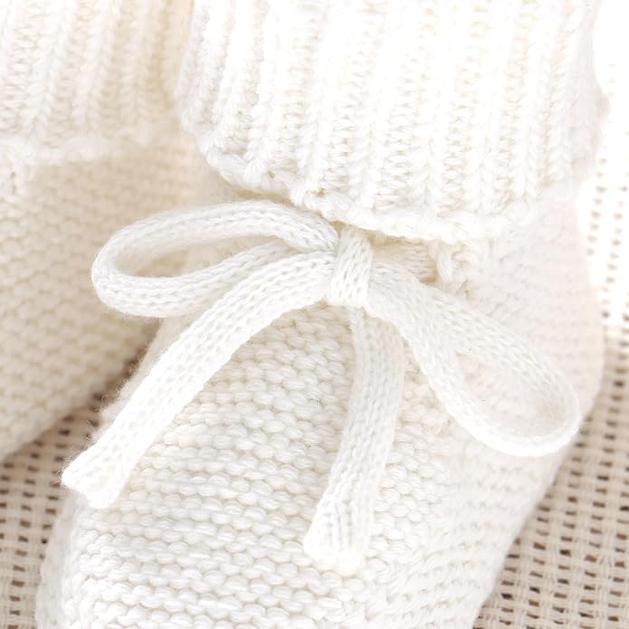 Hadetoto Baby Booties Cotton Newborn Boys Girls Shoes Knit Socks | Cozy Warm - Image 5