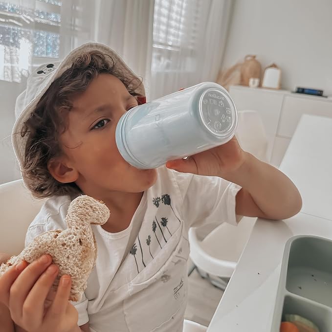 noüka Insulated and Non-Spill Sippy Cup | Leak Proof and Easy Grip | Keeps Drinks Hot or Cold | Soft Sand