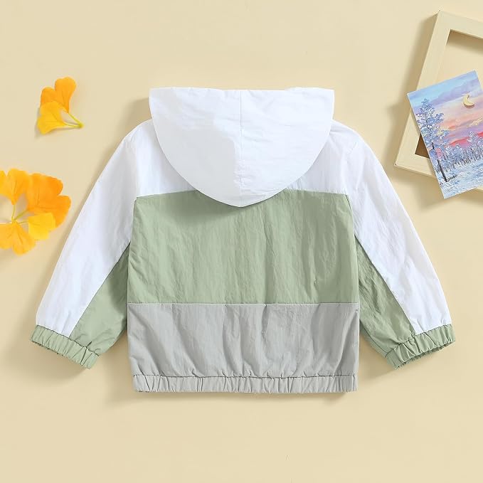Toddler Windbreaker Jacket Baby Girl Hooded Zip Up Sweatshirt Winter Jacket - Image 5