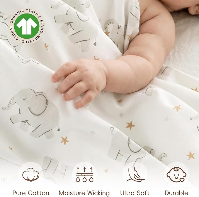 david's kids 2 Pack Baby Cotton Swaddle Blankets, 100% Cotton and Ultra Soft - Image 2