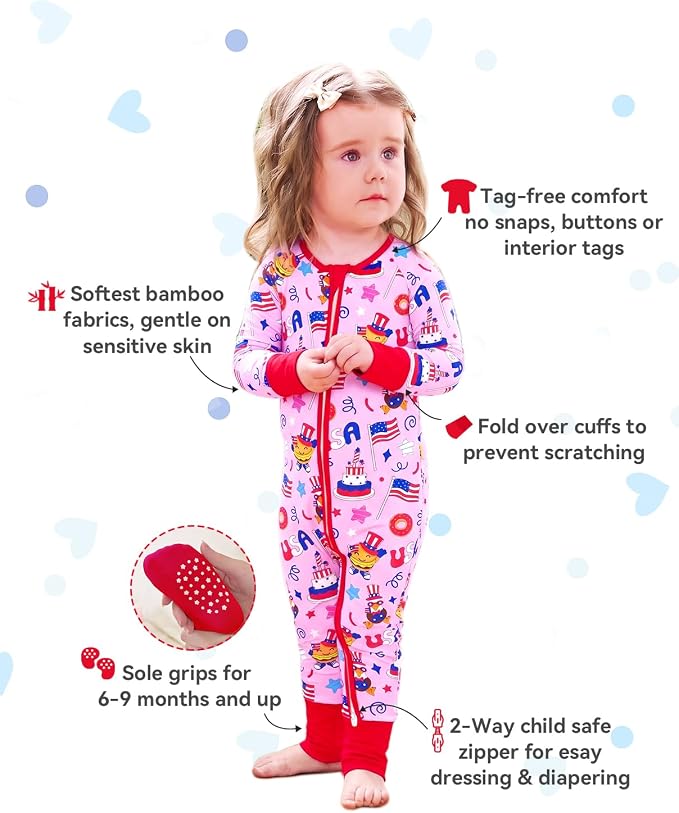 babee Reshinee Viscose Derived from Bamboo Baby Footie Pajamas Convertible - Image 2
