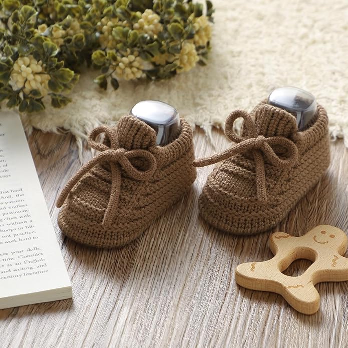 Neiwech Baby Booties Newborn Cozy Soft Warm Knitted Crib Shoes - Image 3