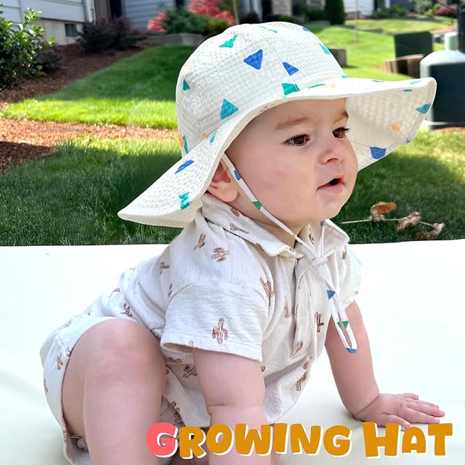HONGTEYA Baby Sun Hat Wide Brim Adjustable Toddler Beach Bucket Hat | Soft - Image 6