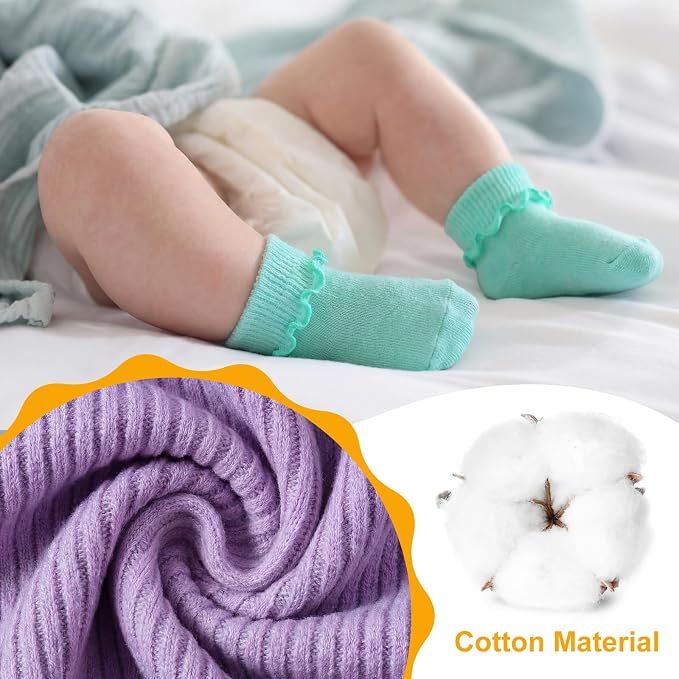 Toulite 12 Pair Preemie Newborn Baby Socks - Image 5