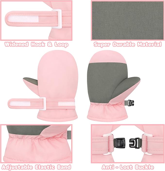 Olreco Baby Toddler Mittens Waterproof Infant Baby Winter Mittens Toddler Snow - Image 5