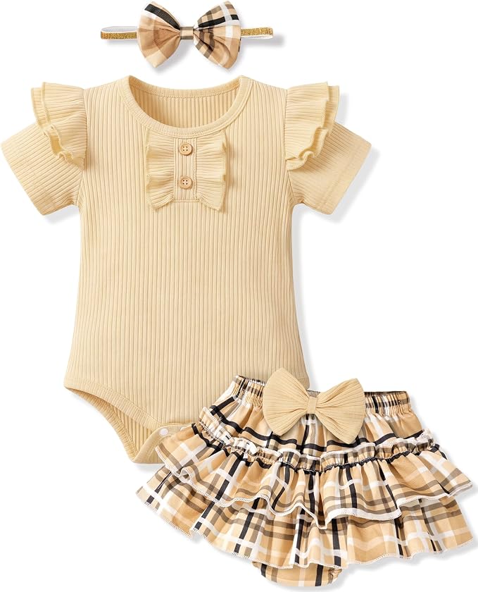 HONGTEYA Baby Girl Clothes Set Newborn Infant Summer Outfits by HONGTEYA