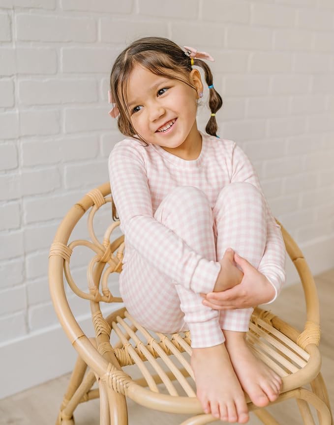 moimoln Cotton Modal Baby Toddler Pajamas Check Solid Leopard 6M-8Y - Image 3