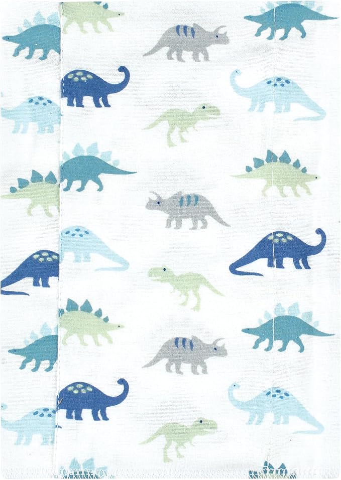 Luvable Friends Hudson Baby Flannel Burp Cloths 7pk, Soft Dino - Image 2