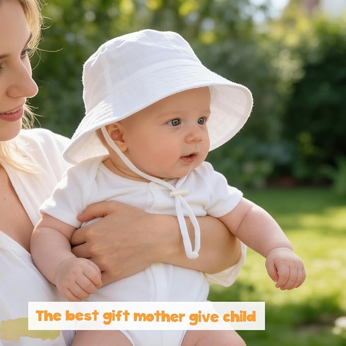 Baby Sun Hat Infant Toddler Summer Cotton Yarn Bucket Hat - Image 3