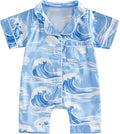 Kuriozud Baby Girl Boy Romper Pajamas Onesie Short Sleeve Button Down Pjs by Kuriozud