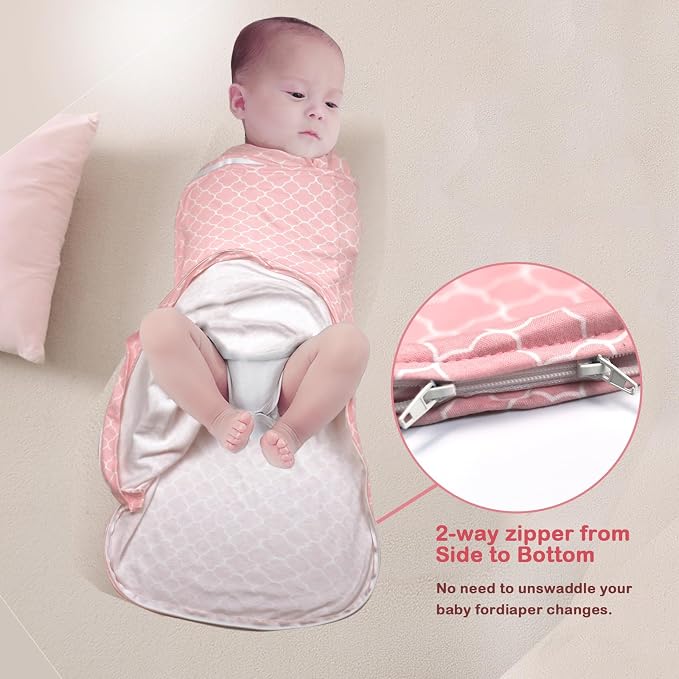 Baby Sleep Sack Swaddle 3 Pack, 3-Way Adjustable, Organic Cotton | Swaddles 3-6 - Image 5