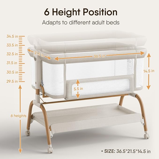 BabyBond Bassinet Bedside Crib, Stable and Secure Crib - Image 6