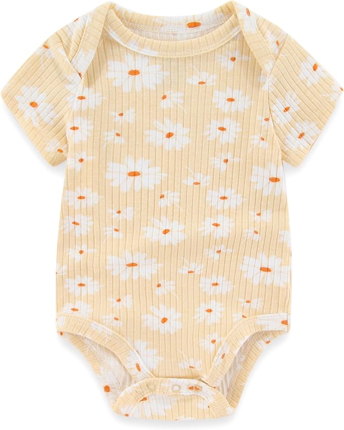 Baby Bodysuits Ribbed Mix Summer Newborn Boy Girl Clothes 5-pack | Multiple - Image 6