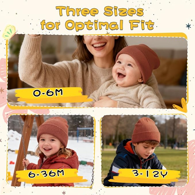 ZOORON Toddler Beanie Baby Kids Beanies Warm Winter Hat Knit Skull Cap - Image 2