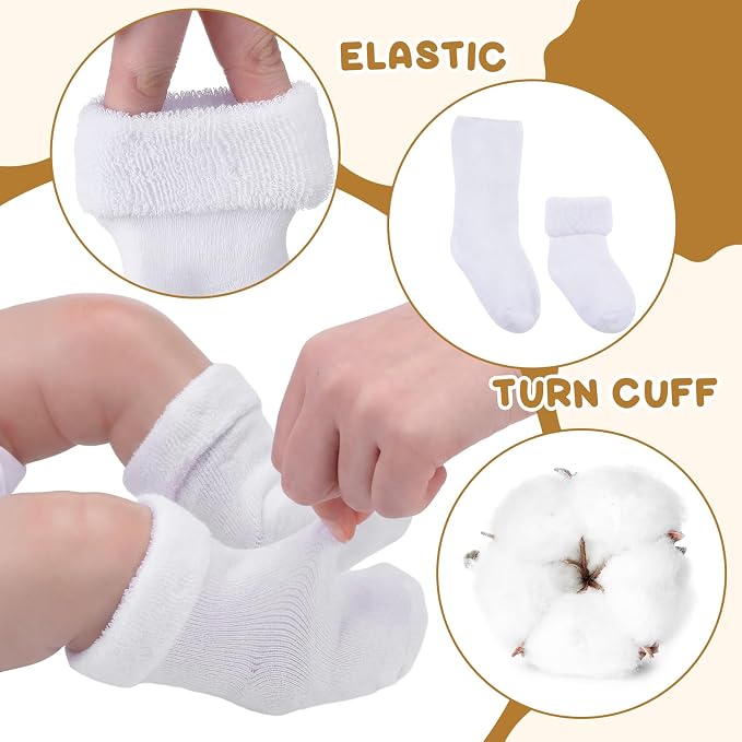 Twistover 10 Pairs Preemie Cotton Turn Cuff Socks - Image 6
