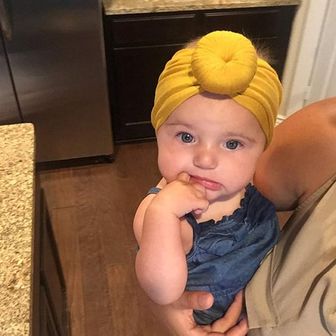 DRESHOW BQUBO 5 Pieces Newborn Baby Turban Hats Bow Baby Infant Beanie - Image 7