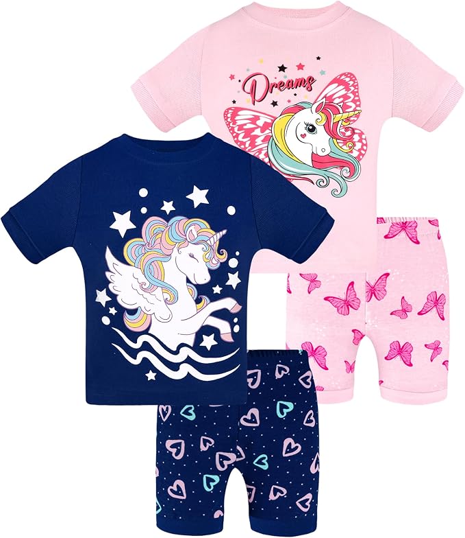 DAUGHTER QUEEN Girls Summer Pajamas Set 4 Pieces 100% Cotton Sleepwear Size 18 - Image 8