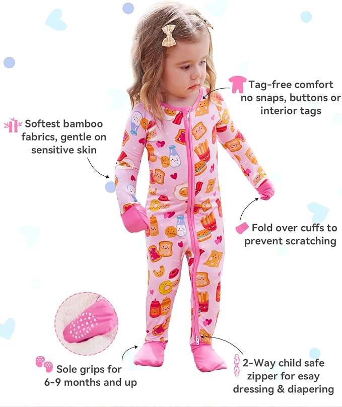 babee Reshinee Viscose derived from bamboo Baby Pajamas Convertible Footie - Image 2
