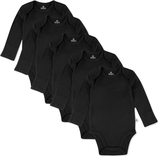 HonestBaby baby-girls 5-pack Long Sleeve Bodysuits One Piece 100% Organic Cotton by HonestBaby