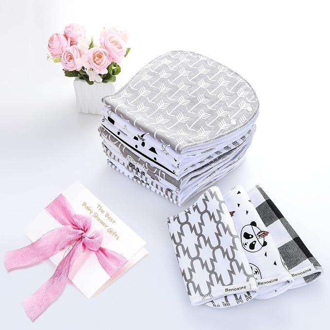Baby Burp Cloths & Baby Bibs 2-in-1 Design Large Size 3 Layers Thicken Cotton - Image 7
