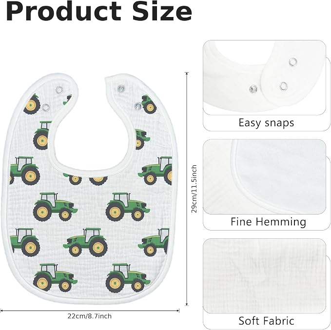 Baby Bibs for Baby Boys Girls 6-Pack - Image 2
