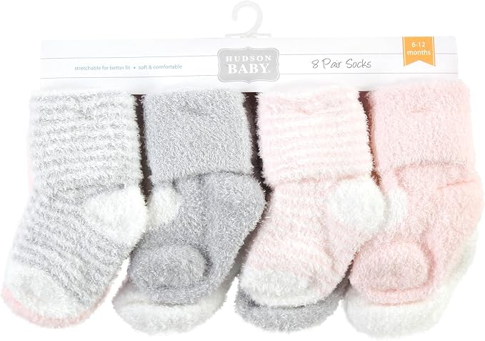 Hudson Baby Baby 8-pack Cotton Rich Newborn and Terry Socks - Image 2