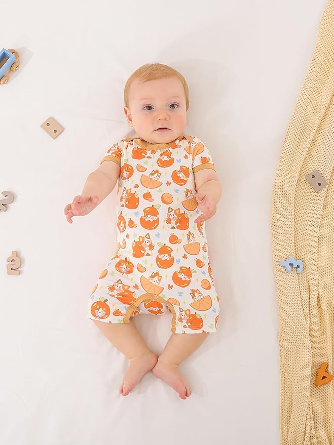 GUISBY Baby Rayon Romper Pajamas, 0-24M | Silky Soft Feel，Snap Closure，Footless - Image 6