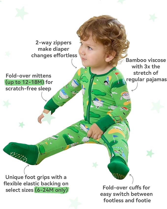 babee Reshinee Bamboo Viscose Baby Footie Pajama, Zipper Sleeper Boys Girls - Image 3