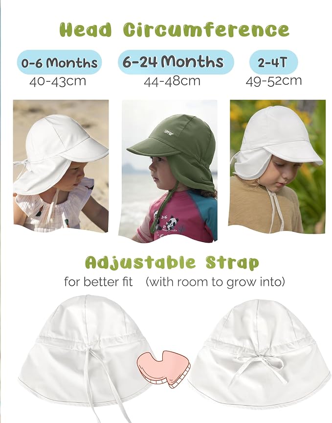 FURTALK Baby Sun Hat with Neck Flap UPF 50+ Toddler Quick Dry Swim Hat | UV - Image 4