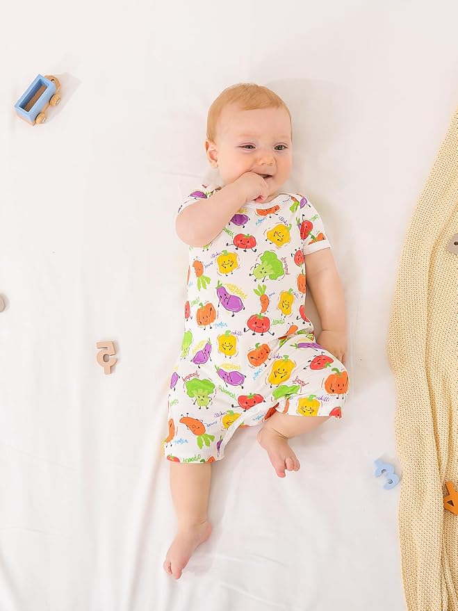 GUISBY Baby Rayon Romper Pajamas, 0-24M | Silky Soft Feel，Snap Closure，Footless - Image 4