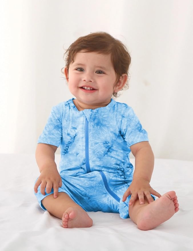 Jimonda Baby Bamboo Viscose Tie Dye Rompers Girl/Boys 3pc Pjs | Premium Soft - Image 4