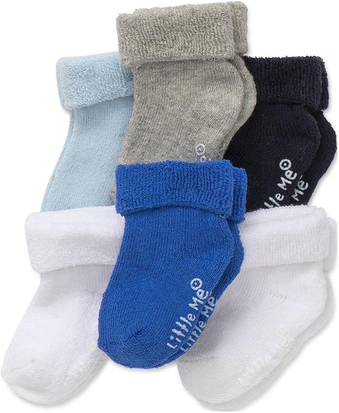 Little Me Baby Boys' Think Cotton Turn Cuff Socks - Image 2