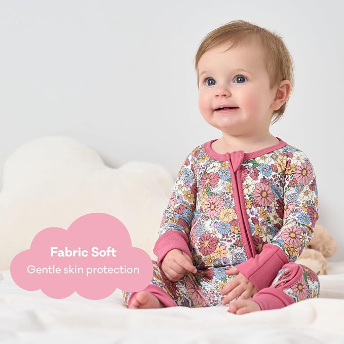 pureborn Baby Sleeper Viscose from Bamboo Zipper Footies Pjs 0-24 Months | - Image 3