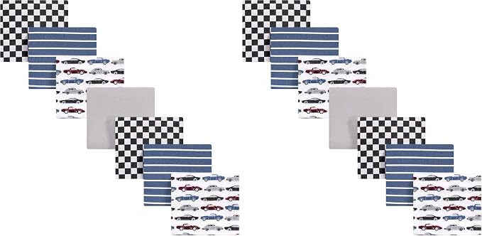 Hudson Baby Unisex Baby Cotton Flannel Receiving Blankets Bundle, Vintage Cars by HudsonBaby