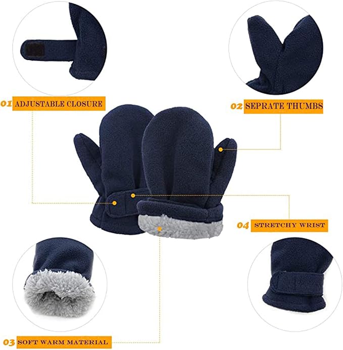 YMYDYFC 3Pack Baby Toddler Mittens Boy&Girl Winter Gloves Kids Warm Mittens - Image 2