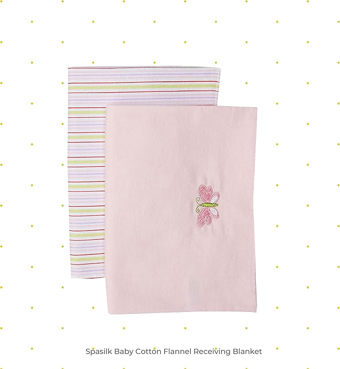 Spasilk Baby 4 Pack 100% Cotton Flannel Receiving Blanket - Image 2