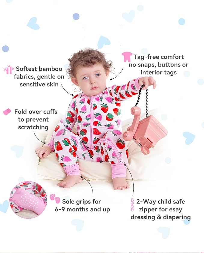 babee Reshinee Viscose Derived from Bamboo Baby Footie Pajamas Convertible - Image 2