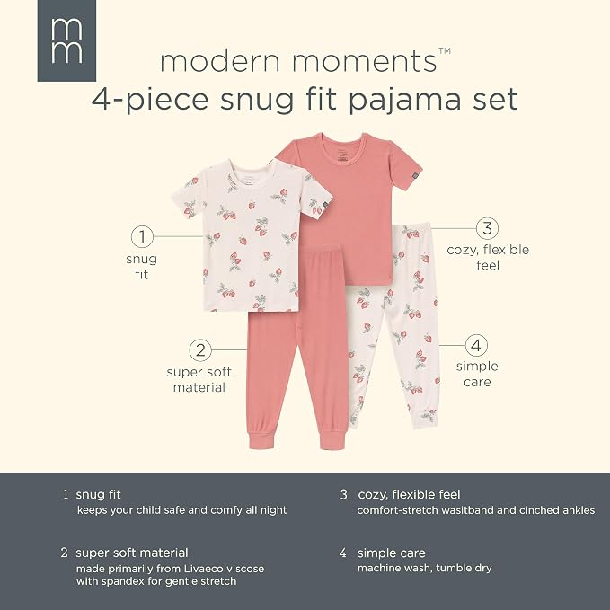 MODERNMOMENTS Baby Viscose 4-piece Tight Fitting Pajama Sets - Image 6
