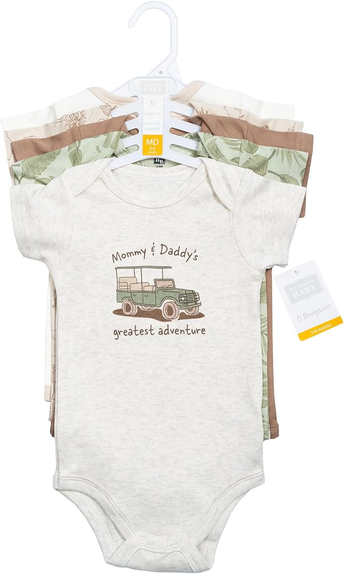 Hudson Baby Infant Boys Cotton Bodysuits 5-Pack - Image 2