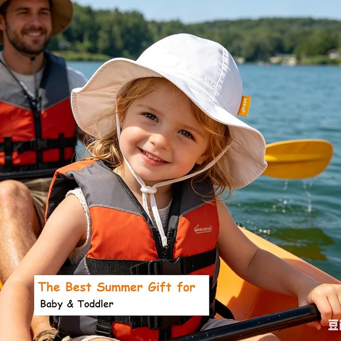 Baby Girl Sun Hat with UPF 50+ Outdoor Adjustable Toddler Beach Hat with Wide - Image 4