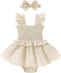 YOUNGER TREE Baby Girl Clothes Ruffle Romper Boho Dress Summer Cake Smash by YOUNGERTREE