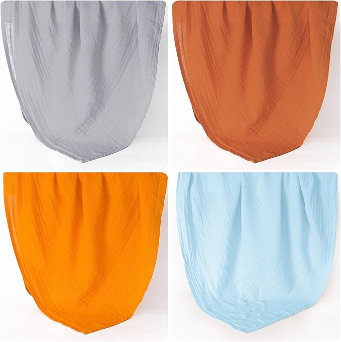 david's kids 4 Pack Baby Muslin Swaddle Blankets 47" x 47", 100% Cotton - Image 7