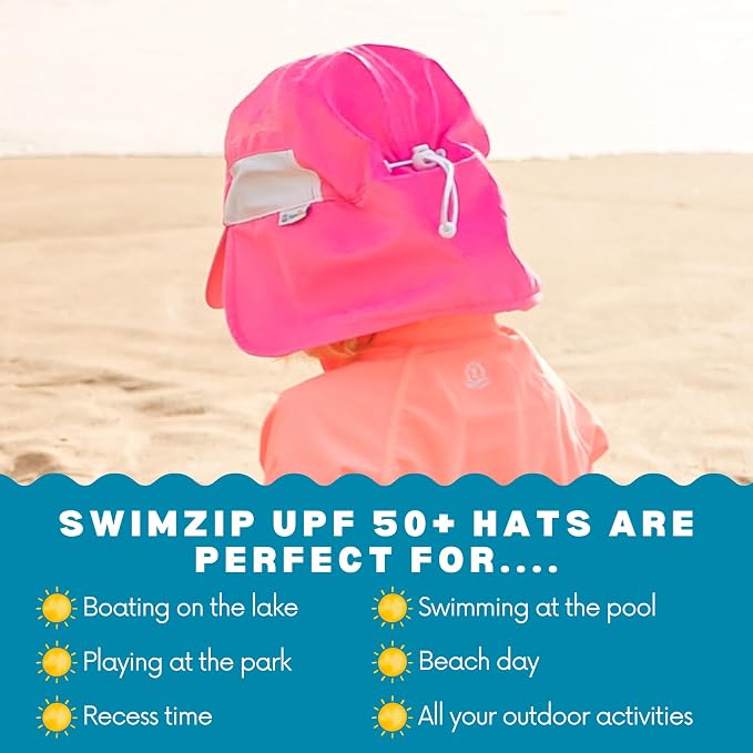 SwimZip Sun Hat with Neck Flap | UPF 50+ Protection - Image 8