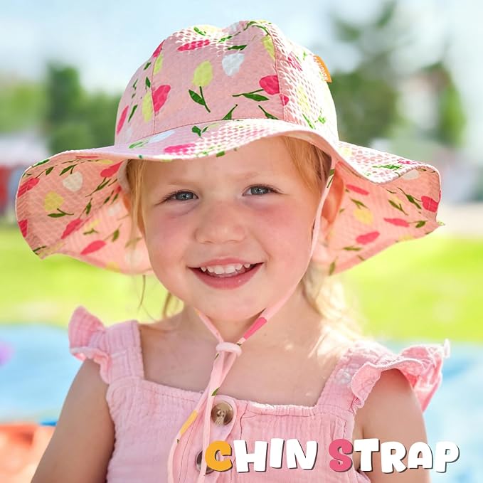 HONGTEYA Baby Sun Hat Wide Brim Adjustable Toddler Beach Bucket Hat | Soft - Image 6