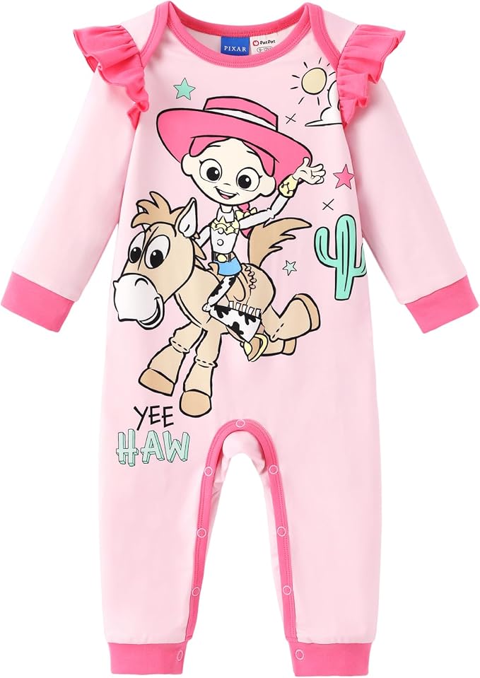 Disney Stitch Princess Minnie Winnie Marvel Baby Girls Ruffle Long Sleeve by Disney